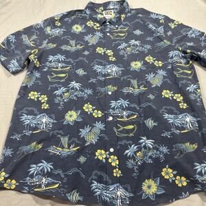Reyn Spooner Cooperstown Devil Rays Shirt Sz 2xL All Over Print Hawaiian MLB